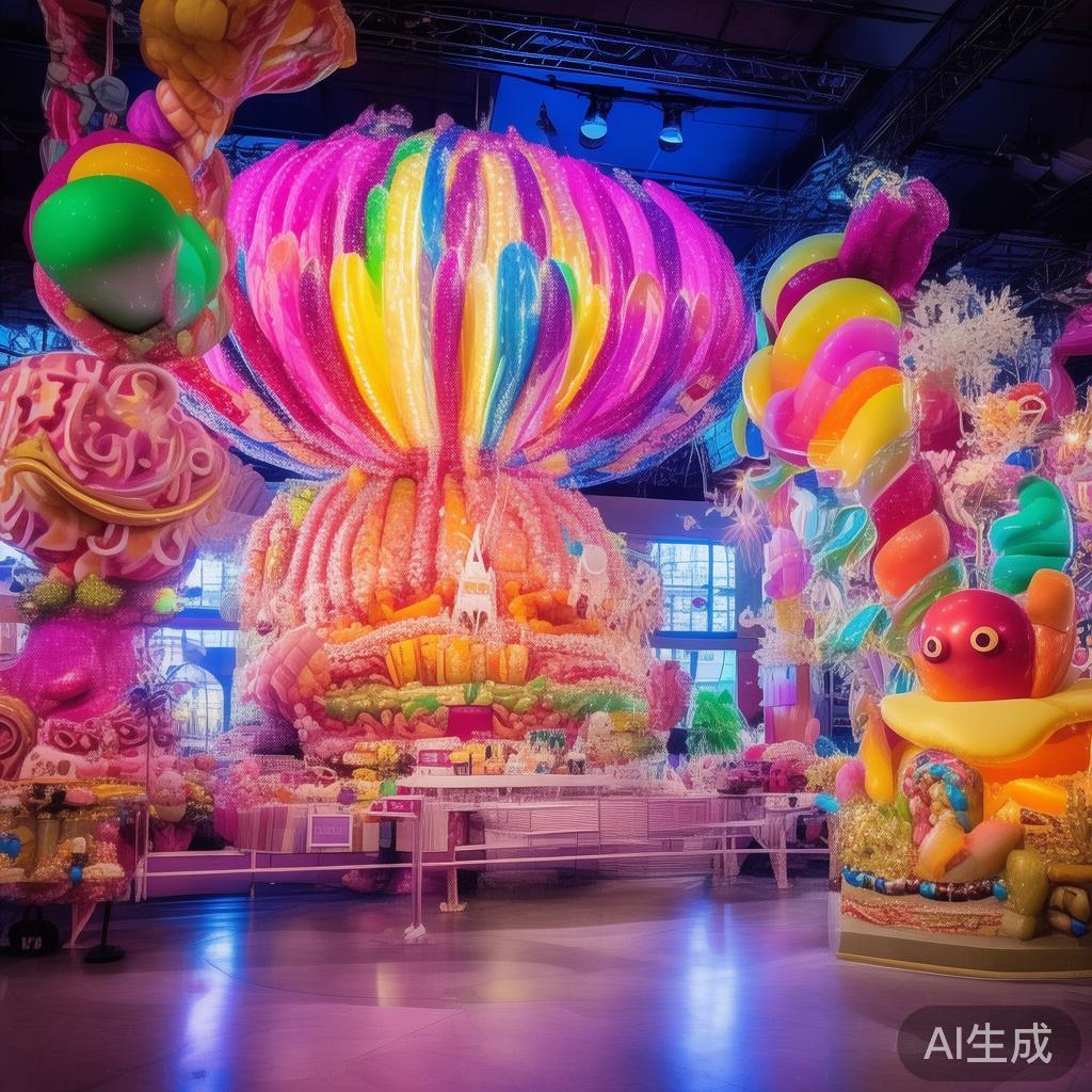 美高梅糖果派对盛大开启,共享甜蜜欢乐时光,共度难忘精彩瞬间 为了增强活动的视觉体验,现场布置成童话般的糖果世界